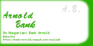 arnold bank business card